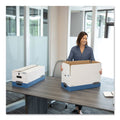 Bankers Box LIBERTY Heavy-Duty Strength Storage Boxes, Letter Files, 12.25" x 24.13" x 10.75", White/Blue, 4/Carton