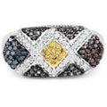 0.61 Carat Genuine Multi Diamond .925 Sterling Silver Ring by Bids.com