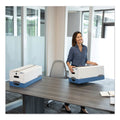 Bankers Box LIBERTY Heavy-Duty Strength Storage Boxes, Letter Files, 12.25" x 24.13" x 10.75", White/Blue, 12/Carton