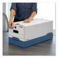 Bankers Box LIBERTY Heavy-Duty Strength Storage Boxes, Letter Files, 12.25" x 24.13" x 10.75", White/Blue, 12/Carton