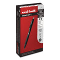 uniball 307 Gel Pen, Retractable, Medium 0.7 mm, Black Ink, Black Barrel, Dozen