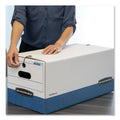 Bankers Box STOR/FILE Medium-Duty Strength Storage Boxes, Letter/Legal Files, 12.25" x 16" x 11", White/Blue, 12/Carton