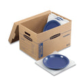 Bankers Box SmoothMove Maximum Strength Moving Boxes, Half Slotted Container (HSC), Medium, 12.25" x 18.5" x 12", Brown/Blue, 8/Pack