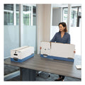 Bankers Box LIBERTY Heavy-Duty Strength Storage Boxes, Letter Files, 12.25" x 24.13" x 10.75", White/Blue, 12/Carton