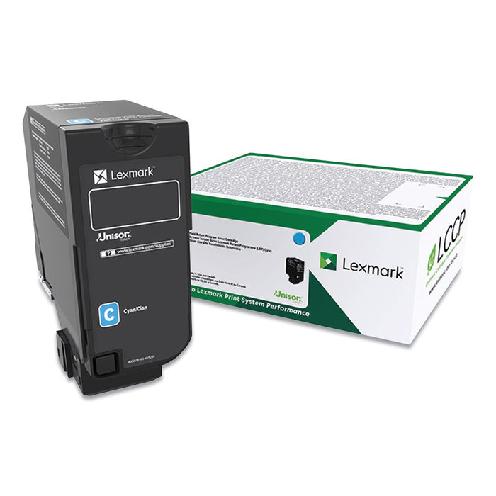 Lexmark 74C00CG Return Program Toner, 3,000 Page-Yield, Cyan
