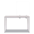 MasterVision Protector Series Frameless Glass Desktop Divider, 35.4 x 0.16 x 35.4, Clear/Aluminum