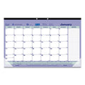 Brownline Monthly Desk Pad Calendar, 17.75 x 10.88, White/Blue/Green Sheets, Black Binding, Clear Corners, 12-Month (Jan to Dec): 2023