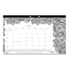 Blueline Monthly Desk Pad Calendar, DoodlePlan Coloring Pages, 17.75 x 10.88, Black Binding, Clear Corners, 12-Month (Jan-Dec): 2023
