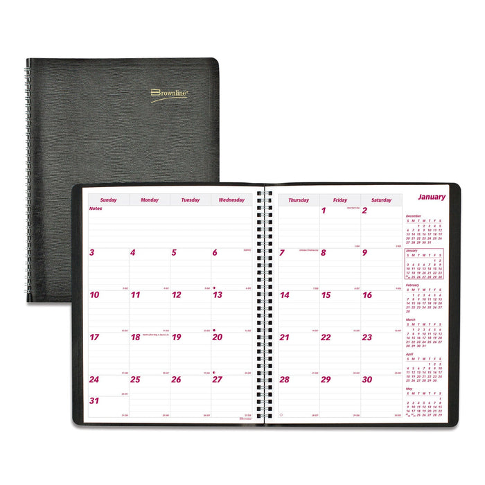 Brownline Essential Collection 14-Month Ruled Monthly Planner, 11 x 8.5, Black Cover, 14-Month (Dec to Jan): 2022 to 2024