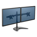 Fellowes Professional Series Freestanding Dual Horizontal Monitor Arm, For 30" Monitors, 35.75" x 11" x 18.25", Black, Supports 17 lb
