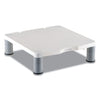 Fellowes Standard Monitor Riser, For 21" Monitors, 13.38" x 13.63" x 2" to 4", Platinum/Graphite, Supports 60 lbs