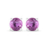 1.30 Ct Round Pink Sapphire Prong 10K Gold Stud Earrings