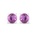 1.30 Ct Round Pink Sapphire Prong 10K Gold Stud Earrings by Fine Color Jewels