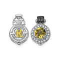1.00 Carat Genuine Citrine and 0.31 ct.t.w Genuine Diamond Accents Sterling Silver Earrings by Bids.com