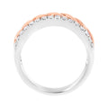 10K White and Rose Gold 1/3 Cttw Diamond Split Shank and Infinity Ribbon Band Ring (I-J Color, I1-I2 Clarity) - Size 6 by Bids.com