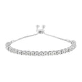 10K Yellow Gold over .925 Sterling Silver 1/4 Cttw Miracle-Set Diamond 4â€-10â€ Adjustable Bolo Tennis Bracelet (I-J Color, I3 Clarity) by Bids.com