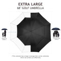 68" Automatic Open Golf Umbrella - Black by DailySale