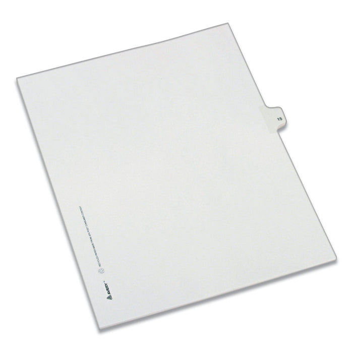 Avery Preprinted Legal Exhibit Side Tab Index Dividers, Allstate Style, 10-Tab, 15, 11 x 8.5, White, 25/Pack