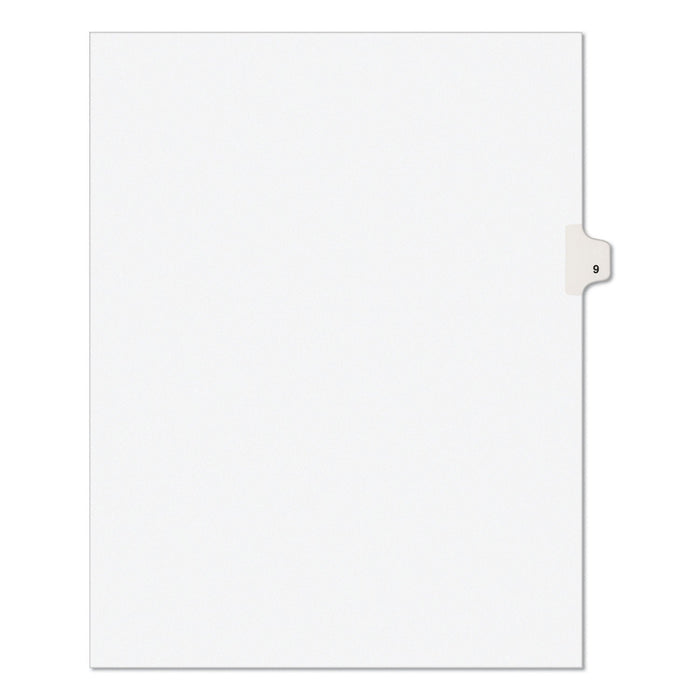 Avery Preprinted Legal Exhibit Side Tab Index Dividers, Avery Style, 10-Tab, 9, 11 x 8.5, White, 25/Pack