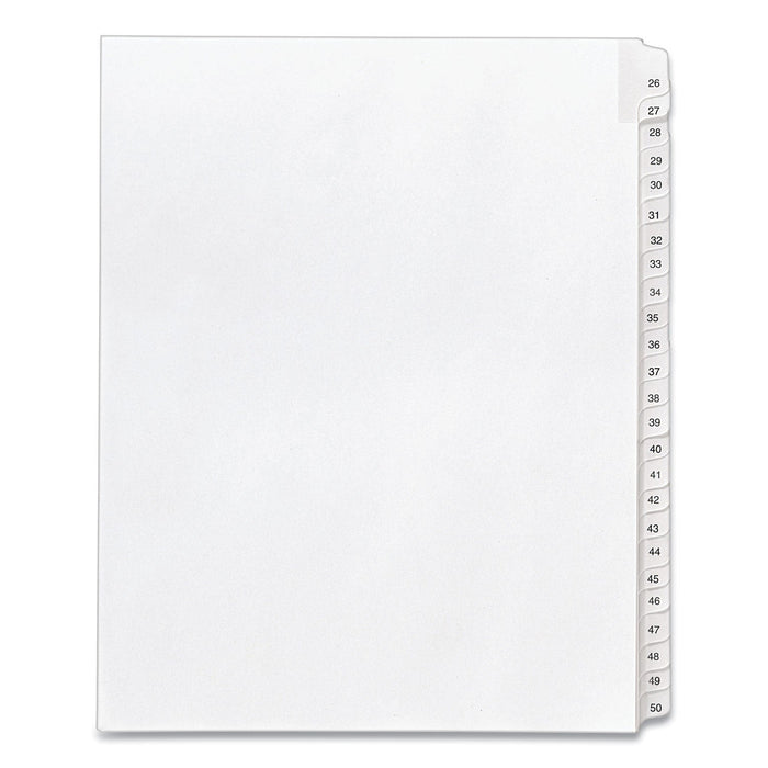 Avery Preprinted Legal Exhibit Side Tab Index Dividers, Allstate Style, 25-Tab, 26 to 50, 11 x 8.5, White, 1 Set, (1702)