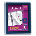 Avery Flexi-View Six-Pocket Polypropylene Organizer, 150-Sheet Capacity, 11 x 8.5, Translucent/Navy
