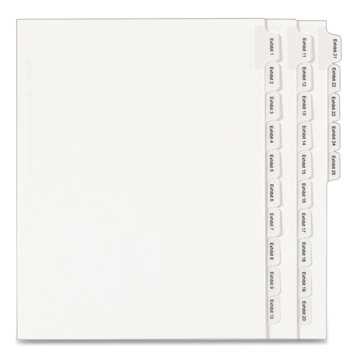 Avery Preprinted Legal Exhibit Side Tab Index Dividers, Allstate Style, 25-Tab, Exhibit 1 to Exhibit 25, 11 x 8.5, White, 1 Set