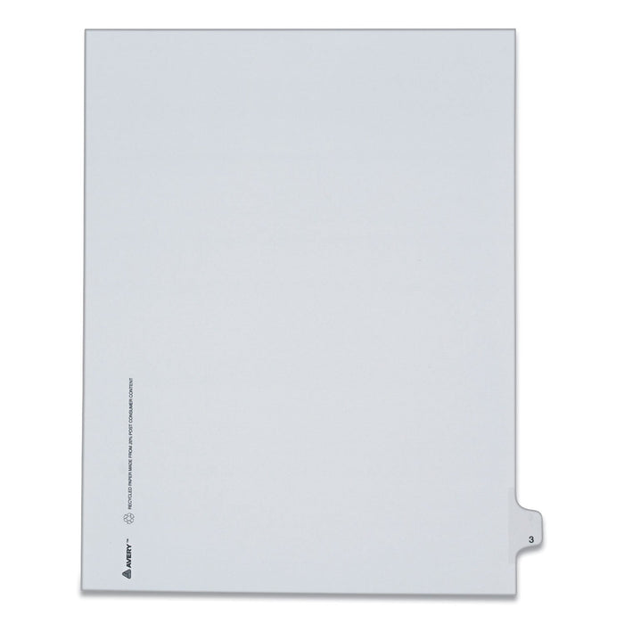 Avery Preprinted Legal Exhibit Side Tab Index Dividers, Allstate Style, 10-Tab, 3, 11 x 8.5, White, 25/Pack