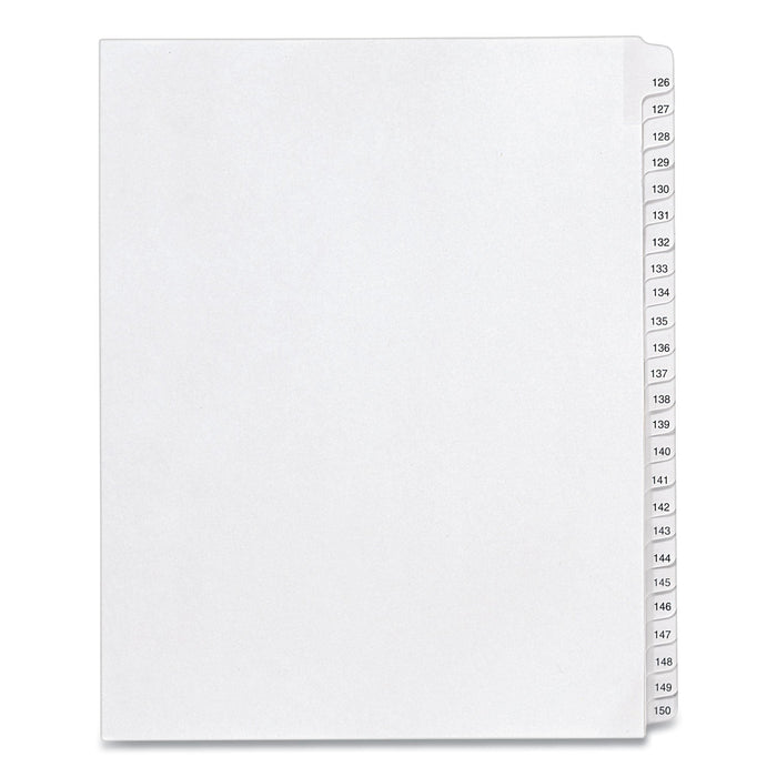 Avery Preprinted Legal Exhibit Side Tab Index Dividers, Allstate Style, 25-Tab, 126 to 150, 11 x 8.5, White, 1 Set, (1706)