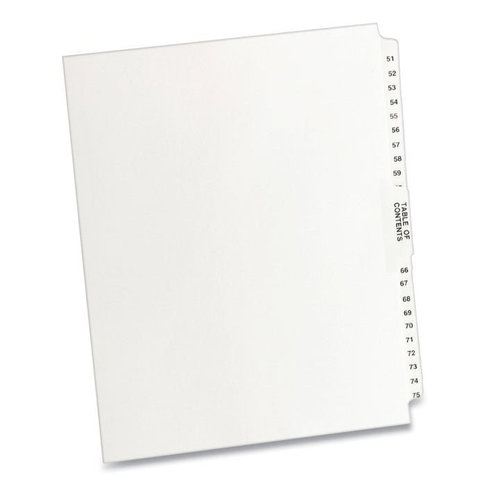 Avery Preprinted Legal Exhibit Side Tab Index Dividers, Avery Style, 26-Tab, 51 to 75, 11 x 8.5, White, 1 Set