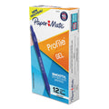 Paper Mate Profile Gel Pen, Retractable, Fine 0.5 mm, Blue Ink, Translucent Blue Barrel, Dozen