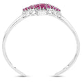 7.38 Carat Glass Filled Ruby, Ruby and White Topaz .925 Sterling Silver Bangle by Bids.com