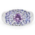2.43 Carat Genuine Amethyst and Tanzanite .925 Sterling Silver Ring by Bids.com