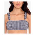 Salt + Cove Black Gingham Stretch Bandeau Ruffled Swimsuit Top, Size Small by Vanessa Jane