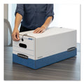 Bankers Box LIBERTY Heavy-Duty Strength Storage Boxes, Legal Files, 15.25" x 24.13" x 10.75", White/Blue, 4/Carton