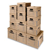 Bankers Box SmoothMove Classic Moving/Storage Box Kit, Half Slotted Container (HSC), Assorted Sizes: (8) Small, (4) Med, Brown/Blue,12/CT
