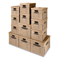 Bankers Box SmoothMove Classic Moving/Storage Box Kit, Half Slotted Container (HSC), Assorted Sizes: (8) Small, (4) Med, Brown/Blue,12/CT
