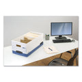 Bankers Box STOR/FILE Medium-Duty Storage Boxes with Dividers, Letter Files, 12.88" x 25.38" x 10.25", White/Blue, 12/Carton