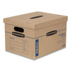 Bankers Box SmoothMove Classic Moving/Storage Boxes, Half Slotted Container (HSC), Small, 12" x 15" x 10", Brown/Blue, 10/Carton