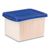 Bankers Box Heavy Duty Plastic File Storage, Letter/Legal Files, 14" x 17.38" x 10.5", Clear/Blue