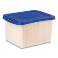 Bankers Box Heavy Duty Plastic File Storage, Letter/Legal Files, 14" x 17.38" x 10.5", Clear/Blue