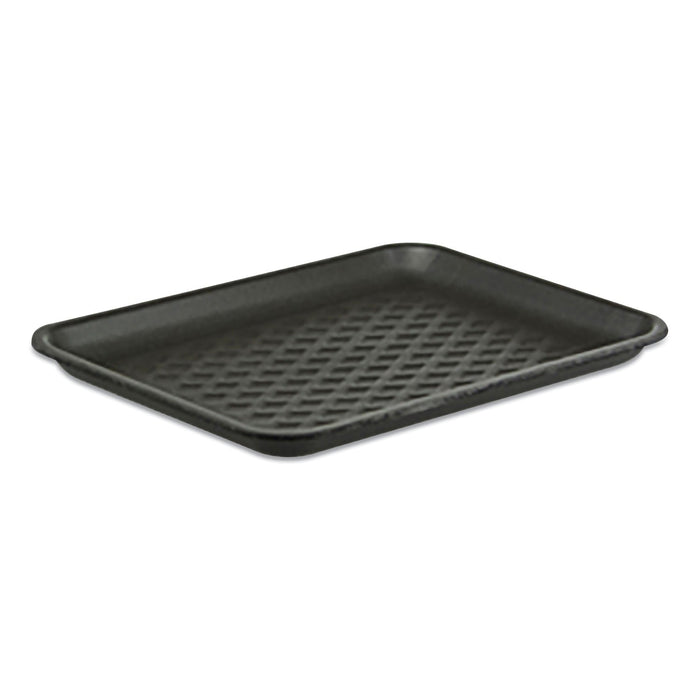 Pactiv Evergreen Supermarket Tray, #27S, 15 x 5.5 x 0.93, Black, Foam, 250/Carton