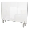 Ghent Clear Partition Extender with Attached Clamp, 36 x 3.88 x 30, Thermoplastic Sheeting