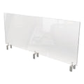 Ghent Clear Partition Extender with Attached Clamp, 48 x 3.88 x 18, Thermoplastic Sheeting