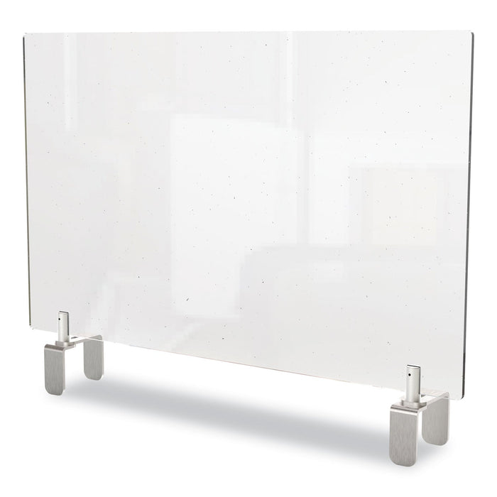 Ghent Clear Partition Extender with Attached Clamp, 29 x 3.88 x 30, Thermoplastic Sheeting