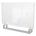 Ghent Clear Partition Extender with Attached Clamp, 42 x 3.88 x 30, Thermoplastic Sheeting