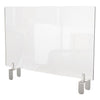 Ghent Clear Partition Extender with Attached Clamp, 42 x 3.88 x 18, Thermoplastic Sheeting