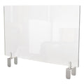 Ghent Clear Partition Extender with Attached Clamp, 29 x 3.88 x 24, Thermoplastic Sheeting