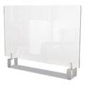Ghent Clear Partition Extender with Attached Clamp, 42 x 3.88 x 24, Thermoplastic Sheeting