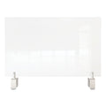 Ghent Clear Partition Extender with Attached Clamp, 36 x 3.88 x 18, Thermoplastic Sheeting