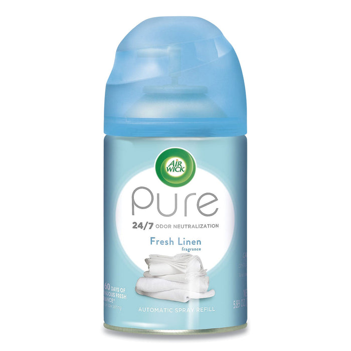 Air Wick Freshmatic Ultra Spray Refill, Fresh Linen, Aerosol, 5.89 oz Aerosol Spray, 6/Carton
